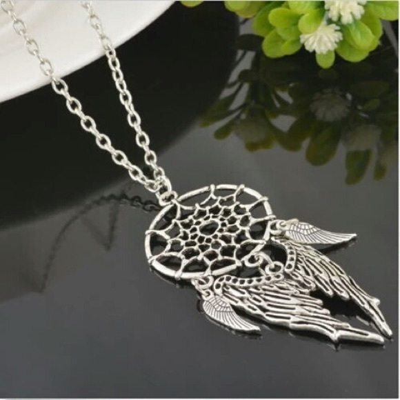 Dreamcatcher Angel Wings Necklace - Picture 2 of 4